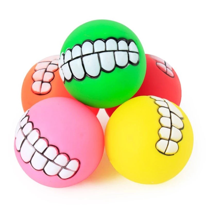 Rubber Squeaky Teeth Chew Toy